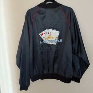 Las Vegas Vintage Windbreaker Black Size 2XL Made in U.S.A.